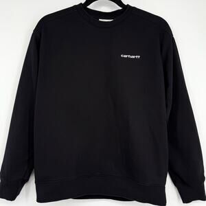 Carhartt WiP Script Embroidery Sweatshirt Black Crewneck‎ Size XS